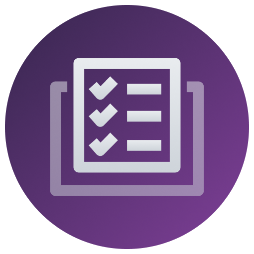 Icon of paper with checklist.